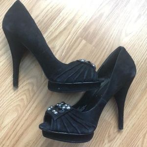 BCBG Generation Black Jeweled Pumps